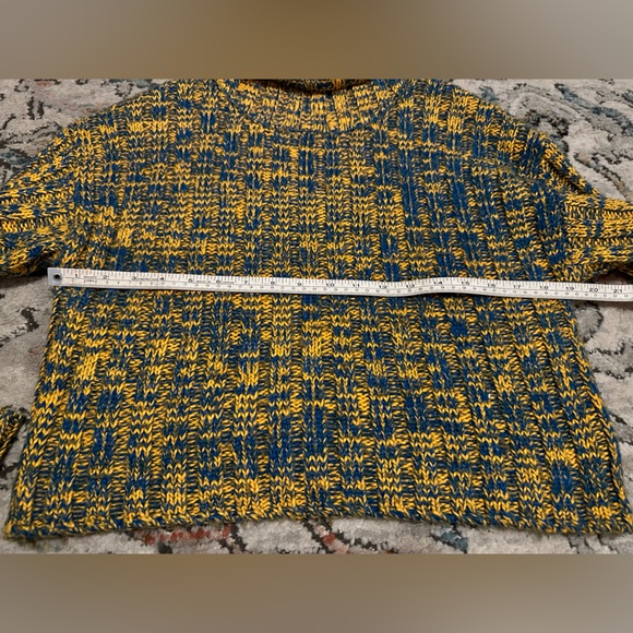 Urban outfitters acrylic turtleneck sweater yellow blue crop - Picture 3 of 7